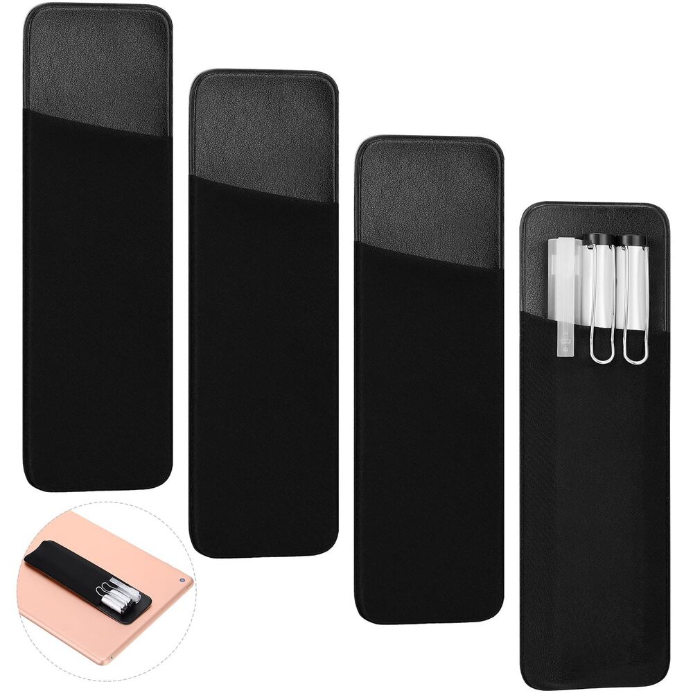 4 Pack Adhesive Pen Holder for Notebook Journal Hardcover, Tablet